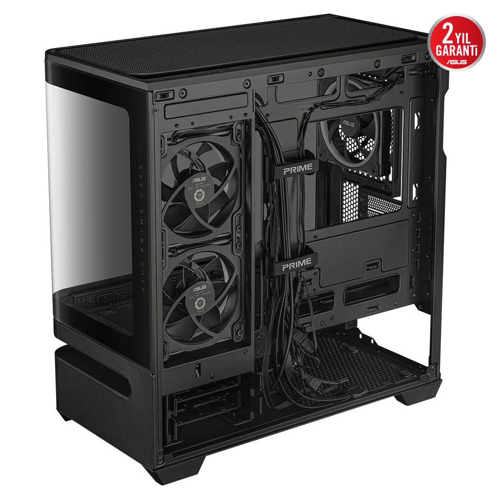 ASUS PRIME AP202 TG ARGB, PSU YOK, Tempered Glass, Kavisli Panel, ARGB, mATX, GAMING KASA - Asus - görsel 5