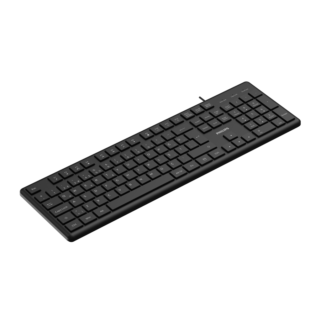 PHILIPS SPK6248B, USB Kablolu, Türkçe Q, Multimedya Klavye (Siyah) - Philips - görsel 2