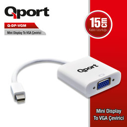 QPORT (Q-DP-VGM) MINI DISPLAY PORT TO VGA CEVIRICI - QPORT
