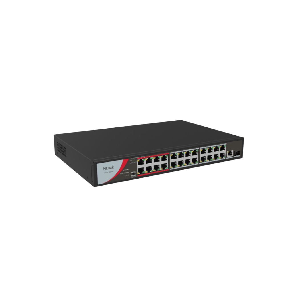 HILOOK NS-0326P-230(B), 24Port, Megabit, PoE 230W, 1 Port GigaBit Lan, 1 Port GigaBit SFP, Long Range 250Metre, Yönetilemez, Masaüstü Switch - Hilook - görsel 2