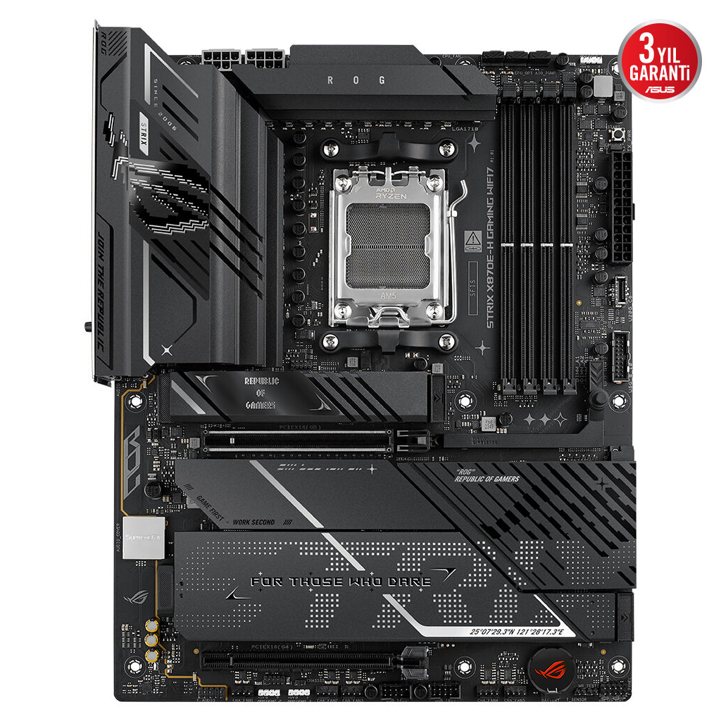 ASUS ROG STRIX X870E-H GAMING WIFI7, 4xDDR5, 4xM.2, DP, HDMI, Type-C, PCIe 5.0, Wi-Fi 7, Bluetooth v5.4, AM5 Soket GAMING Anakart - Asus - görsel 2
