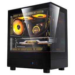AIGO DB330M USB3.0 4x12CM FAN TEMPERLI CAM SIYAH mATX KASA - AIGO