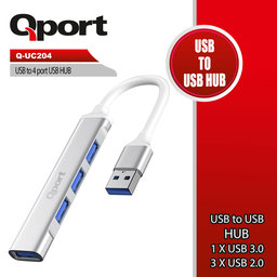 QPORT Q-UC204 USB TO 4 PORT METAL USB ÇOKLAYICI - QPORT