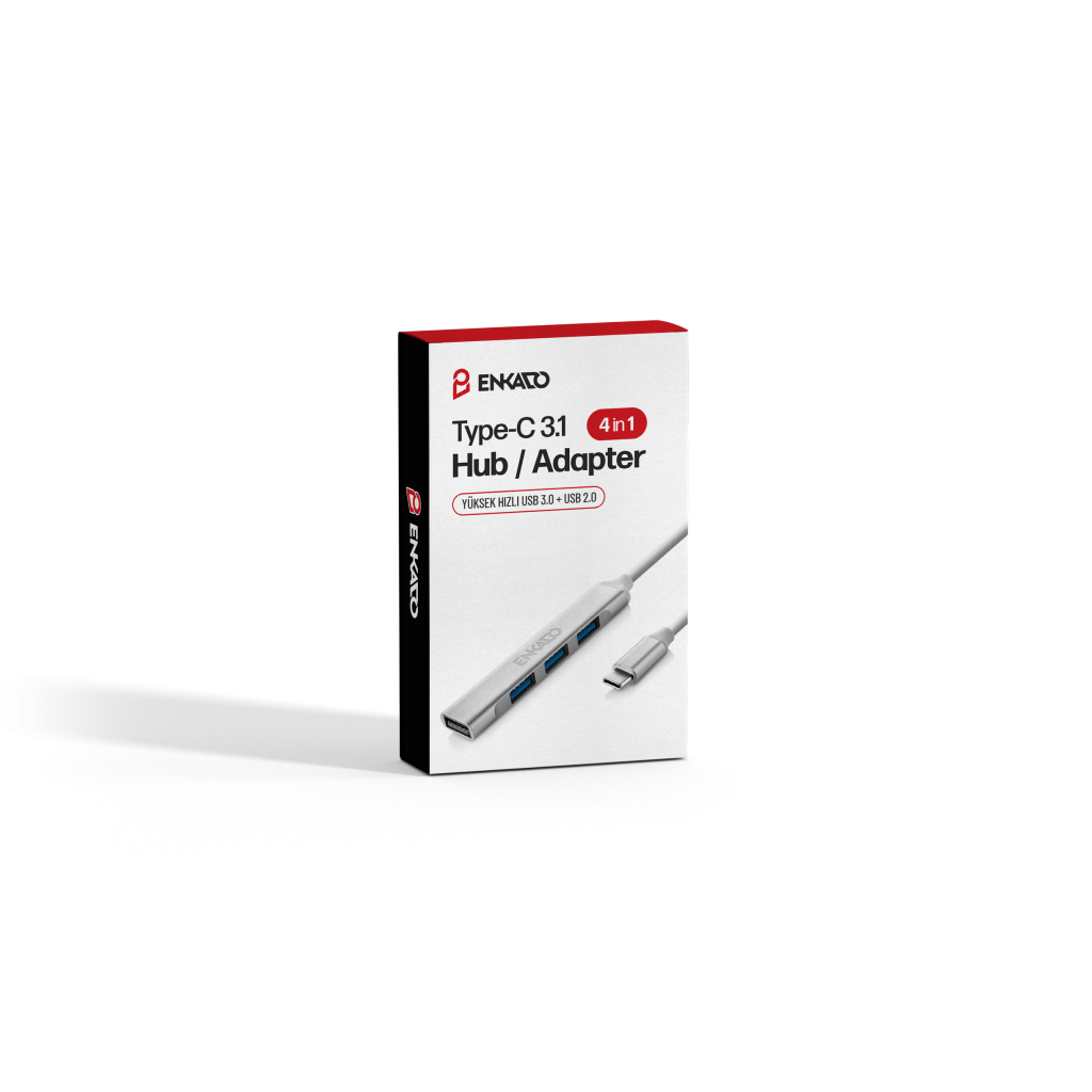 ENKADO EKD-TP50, Type-C to 3xUSB 2.0, 1xUSB 3.0, Metal, USB HUB - Enkado - görsel 2