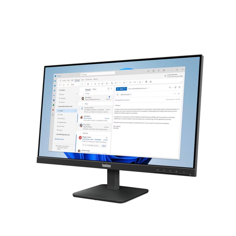 23.8 LENOVO S24-4E THINKVISION 64B5KAT1TK 4MS 100HZ HDMI+VGA WLED MONITOR (3 YIL GARANTİ) - Lenovo - görsel 3