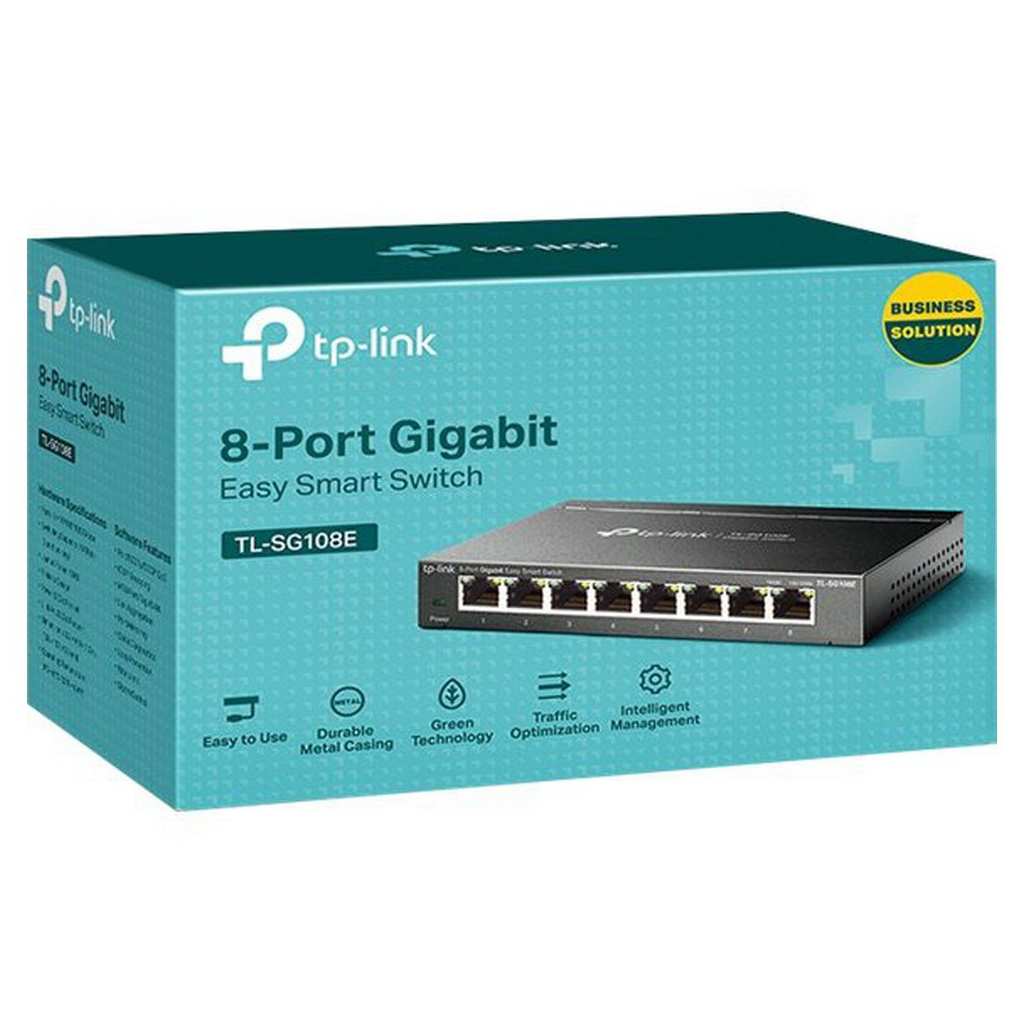 TP-LINK TL-SG108E, 8 Port, GigaBit, Easy Smart, Yönetilebilir, Metal Kasa, Masaüstü Switch - Tp-Link - görsel 3
