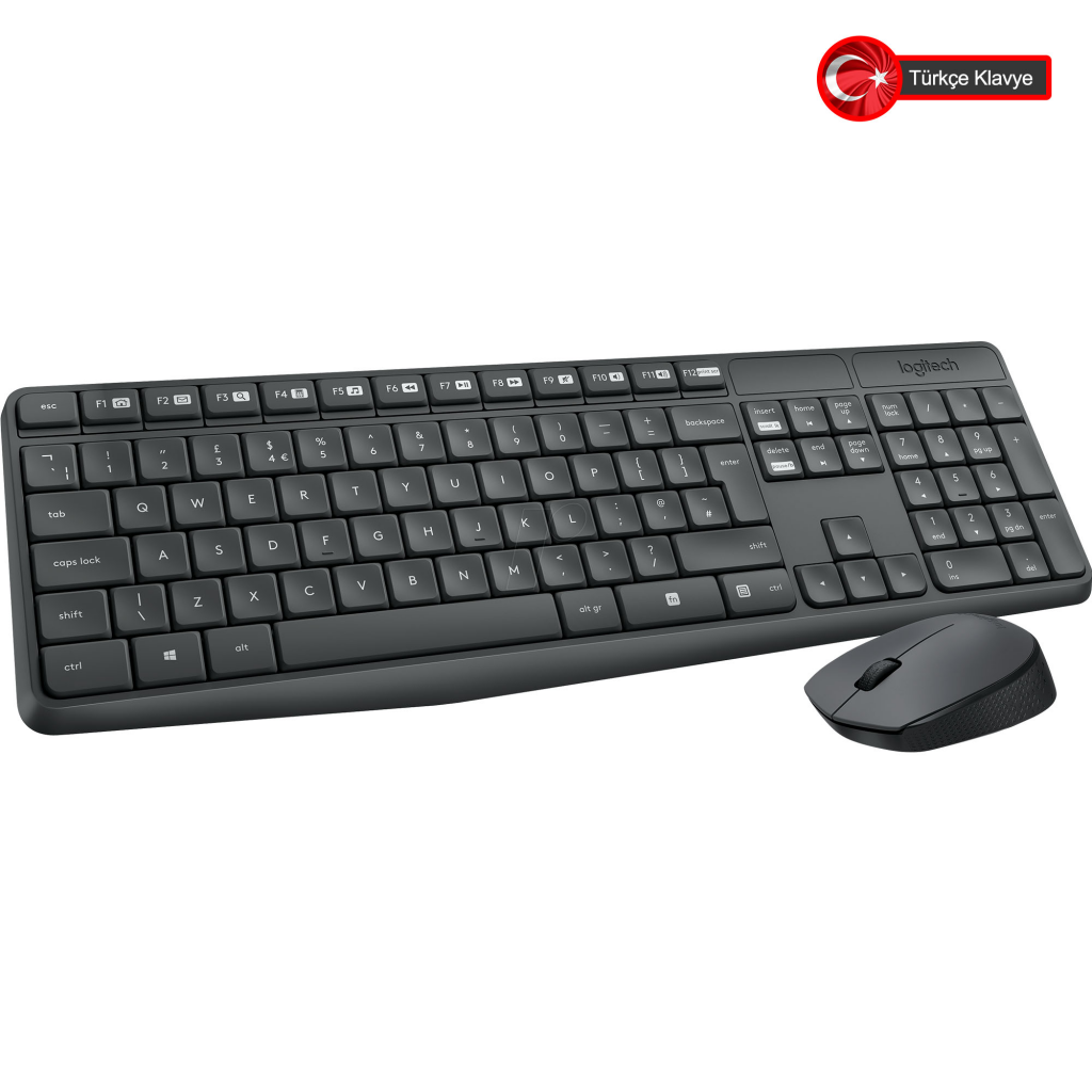 LOGITECH MK235 Q Türkçe Kablosuz Siyah Klavye+ Mouse - LOGITECH - görsel 4