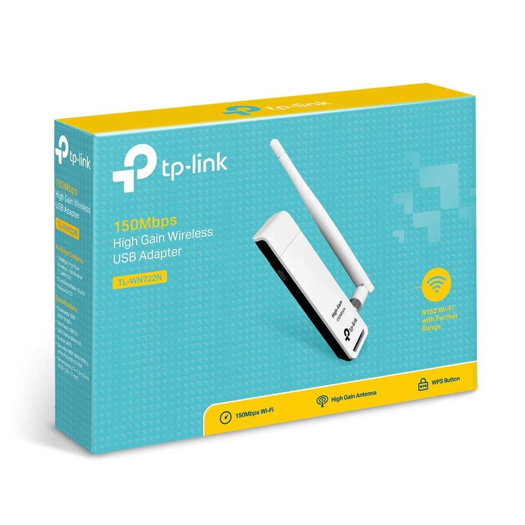 TP-LINK TL-WN722N, 150Mbp, 2.4Ghz, 4dBi Anten, USB2.0, WIRELESS ETHERNET - Tp-Link