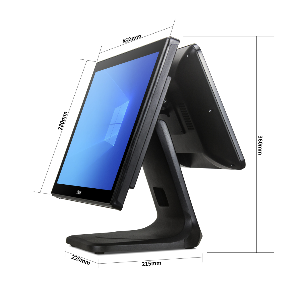 Tiwox TP-7650-D, Intel i7 5.Nesil, 18.5" Ekran,  8GB Ram, 128GB M.2 SSD, Endüstriyel, Dokunmatik Pos PC (çift ekran) - Tiwox - görsel 3