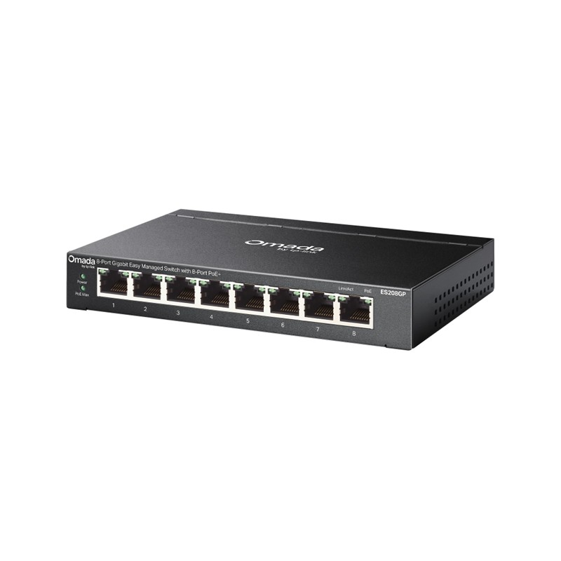 TP-LINK OMADA ES208GP 8 Port Gbit 8 Port PoE+ 64W Metal Yönetilebilir Switch - TP-LINK OMADA - görsel 3