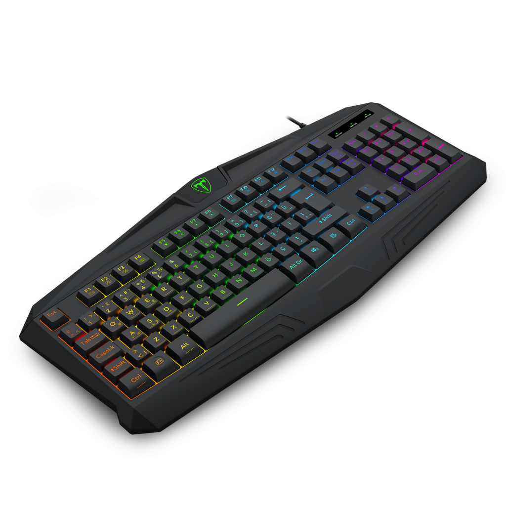 T-DAGGER TANKER, T-TGK106, USB Kablolu, Türkçe Q, Rainbow Backlight, Membran Tuşlar, 104 Tuşlu, Gaming Klavye - T-Dagger - görsel 3