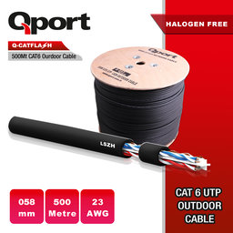 QPORT 500M CAT6 MAKARALI OUTDOOR 23AWG LSZH KABLO (Q-CATFLASH) - QPORT