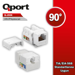 QPORT CAT6 90 DERECE KEYSTONE JACK (Q-J90K)