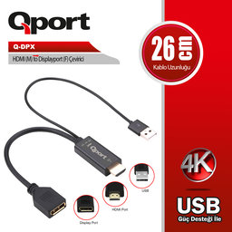 QPORT (Q-DPX) HDMI TO DISPLAY PORT CEVIRICI - QPORT