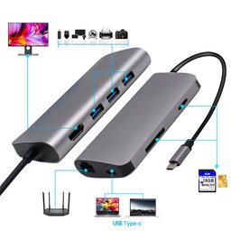 CODEGEN (CDG-CNV40) USB3.1 TYPE-C TO 3xUSB3.0/HDMI/USB3.1 TYPE-C/RJ45/SD HUB - CODEGEN