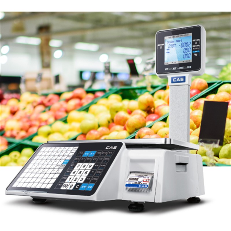 CAS CL3000 30KG 202DPI DİREKT TERMAL ETHERNET LCD EKRAN BOYUNLU BARKODLU TERAZİ - Cas - görsel 2