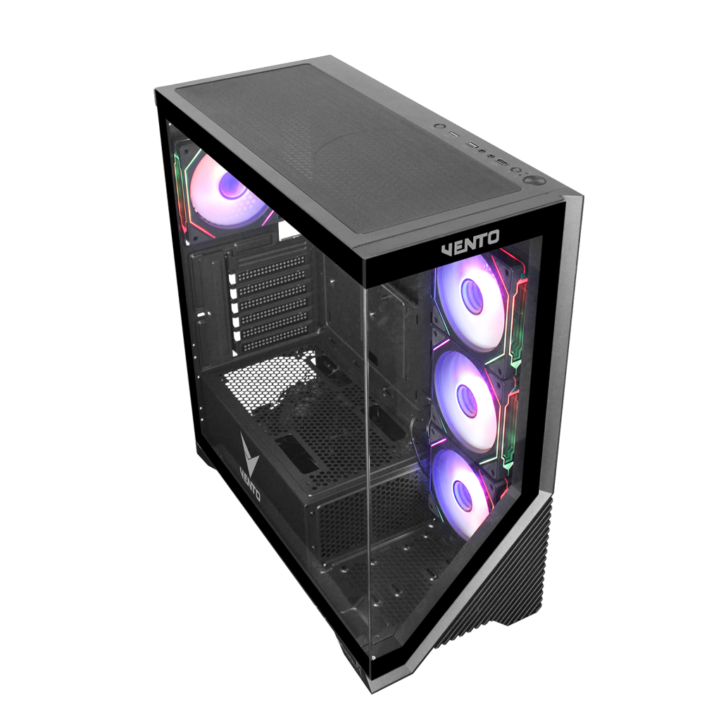 VENTO VG4202FLA, 850W, 80 Plus Siyah,  Temperli Cam, RGB, Mesh, ATX, Akvaryum Tipi, GAMING KASA - Vento - görsel 3