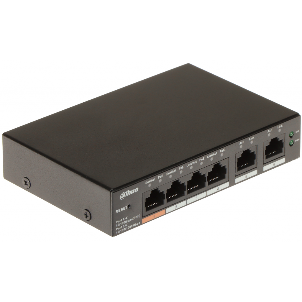 DAHUA CS4006-4ET-60, 4 Port, Megabit, PoE 60W, 2 Port Uplink, Cloud Yönetilebilir, Switch - Dahua - görsel 2
