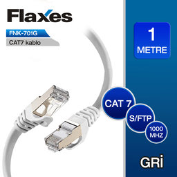 FLAXES FNK-701G CAT7 1M S/FTP PATCH KABLO GRI - FLAXES