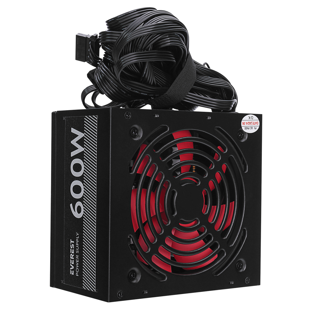 EVEREST EPS-600A, Peak 600W, 12cm Fan, ATX, Aktif PFC, GAMING Power Supply (PSU) Bulk - Everest