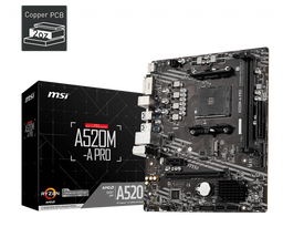 MSI A520M-A PRO AM4 DDR4 SES GLAN HDMI/DVI SATA3 USB3.2 mATX