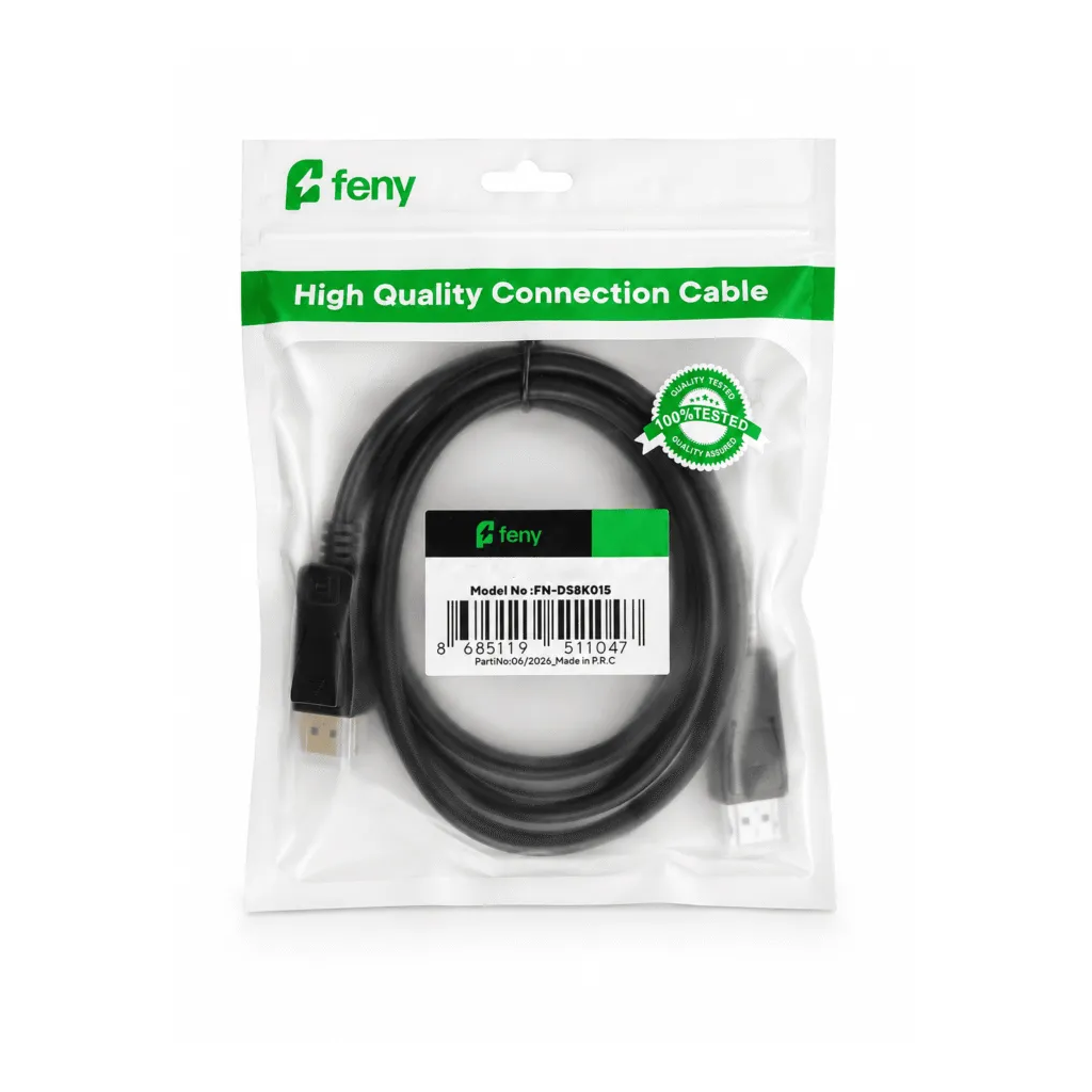 FENY FN-DS4K015, 4K UHD, 60Hz, Display Port (DP) Kablo, 1.5mt. - Feny - görsel 4
