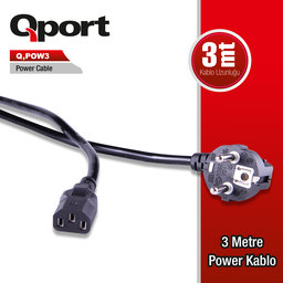 QPORT 3M POWER KABLOSU (Q-POW3) - QPORT